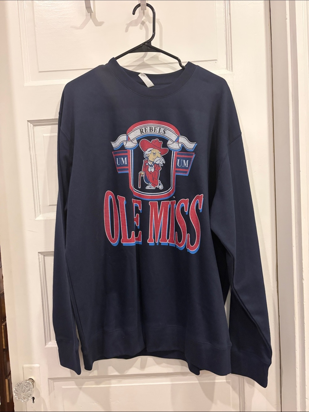 Ole Miss Rebels Navy Graphic Crewneck Sweatshirt
